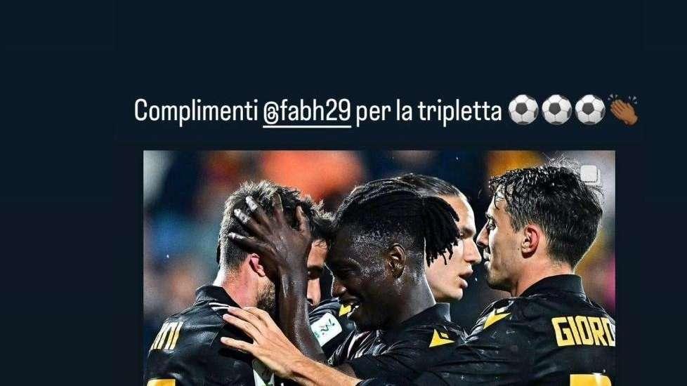 Sampdoria, i complimenti di Darboe a Borini per la tripletta 
