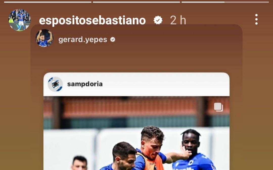 Sampdoria social, siparietto tra Yepes ed Esposito 
