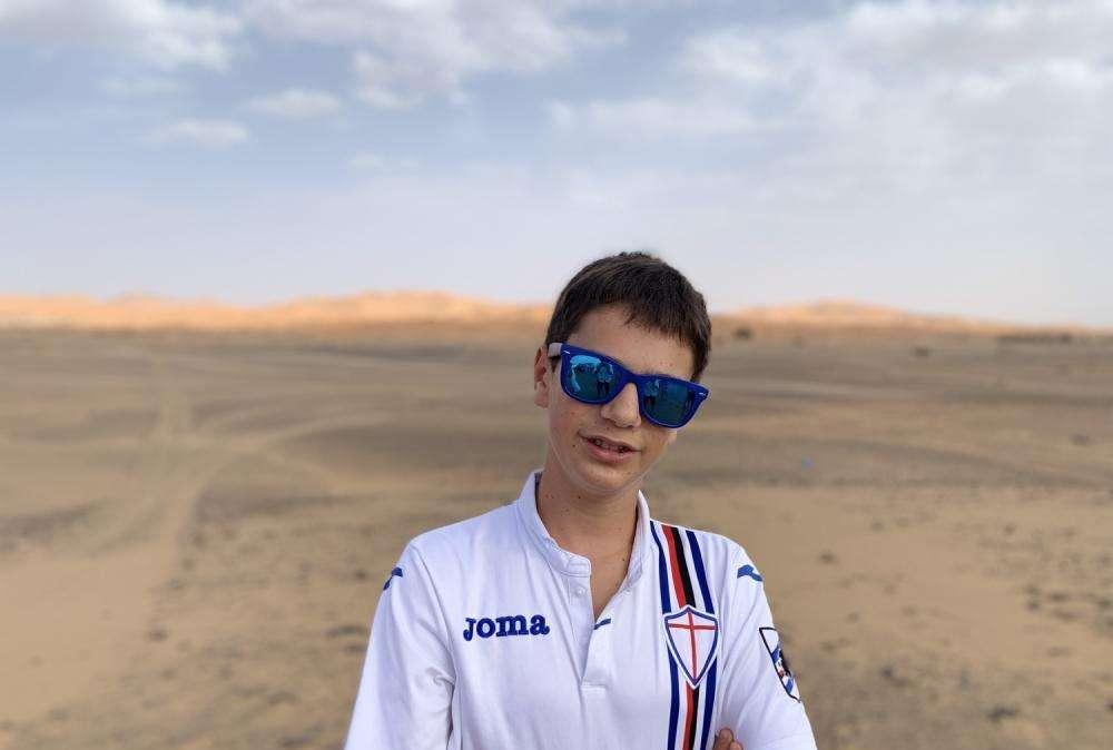 "Bevo e scatto per la Samp": Jacopo nel deserto del Marocco