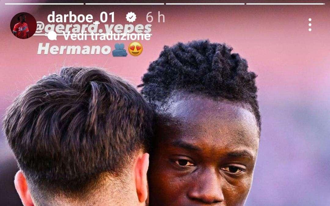 Sampdoria social, la complicità tra Darboe e Yepes