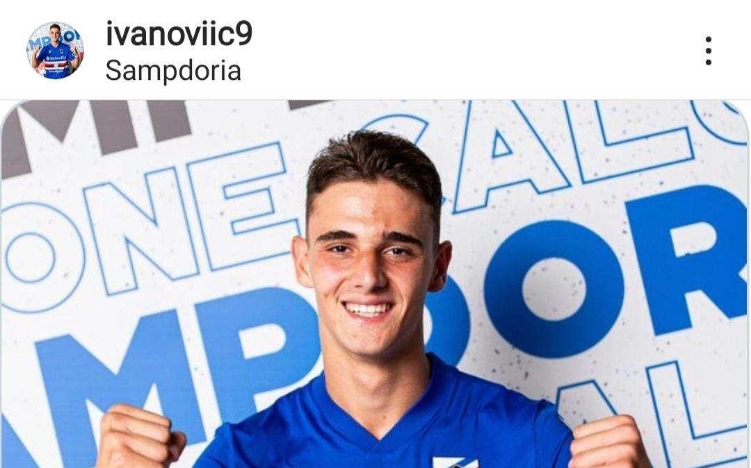 Sampdoria, il post social di presentazione di Ivanovic