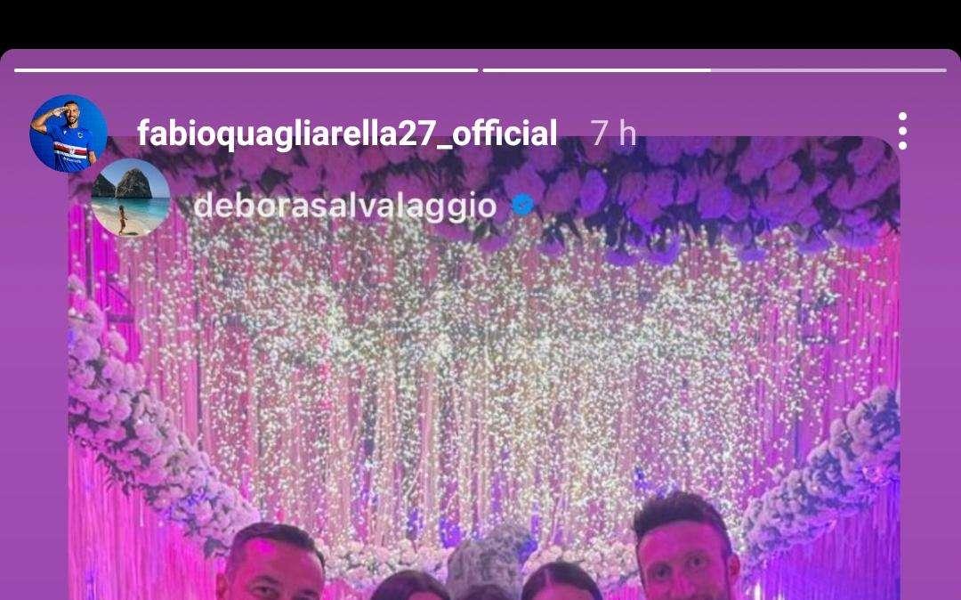 Matrimonio Keita Balde, foto ricordo di Quagliarella con Regini