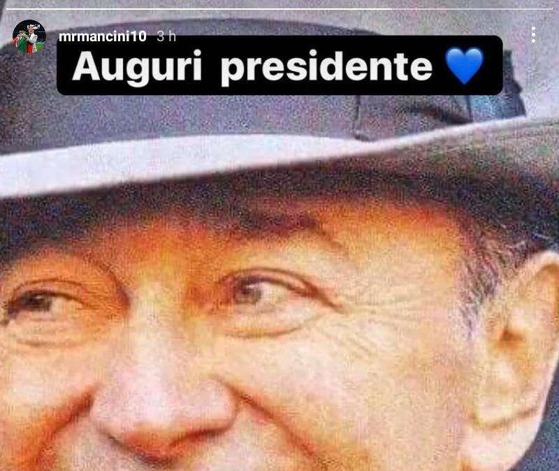 Anche Mancini ricorda Mantovani: "Auguri Presidente"