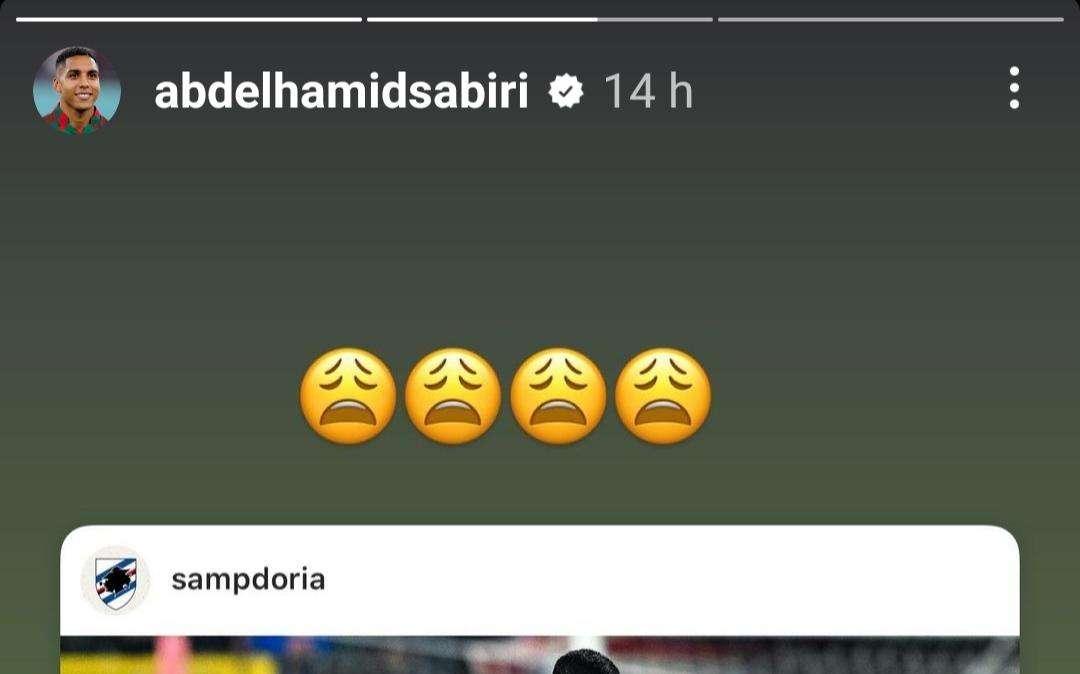 Social Sampdoria, la delusione di Sabiri per il 2-2 del Monza