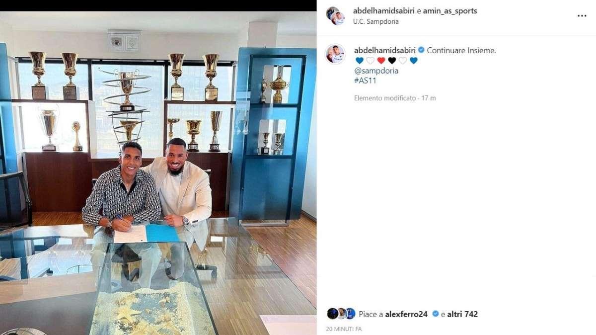 Sampdoria, Sabiri festeggia il rinnovo: "Continuare insieme"
