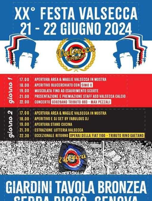 Sampdoria, il programma della festa Gruppo Valsecca del 21 e 22 giugno