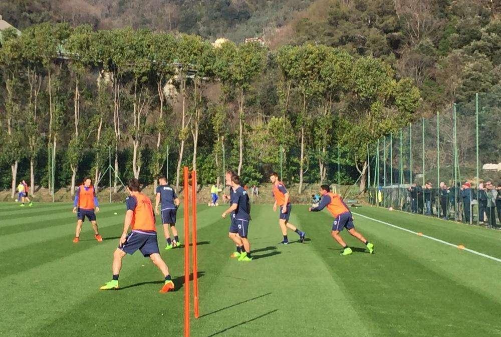 Allenamento a gruppi a Bogliasco. Domani rifinitura e lista convocati
