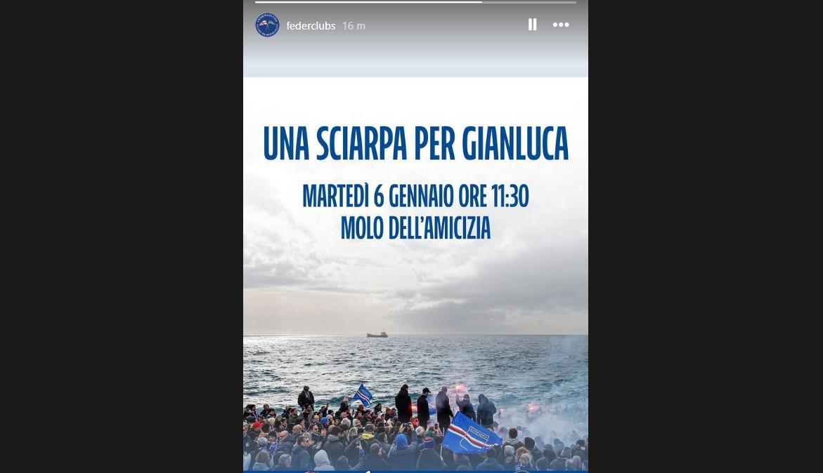 Sampdoria, domani "Una Sciarpa per Gianluca" al Molo dell'Amicizia