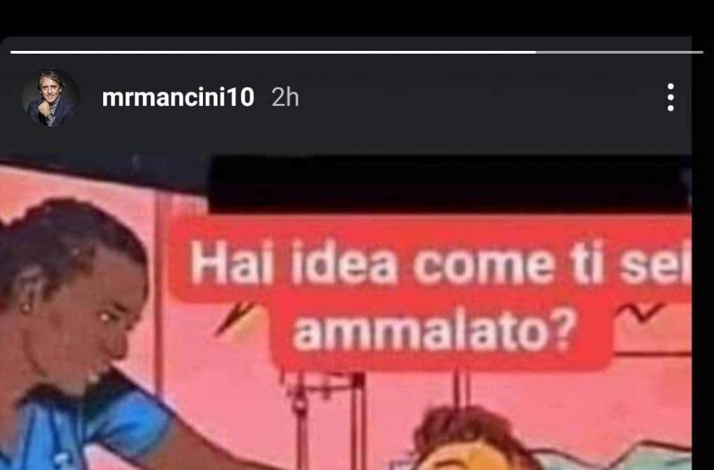 Polemica sul Covid nelle stories Instagram di Mancini