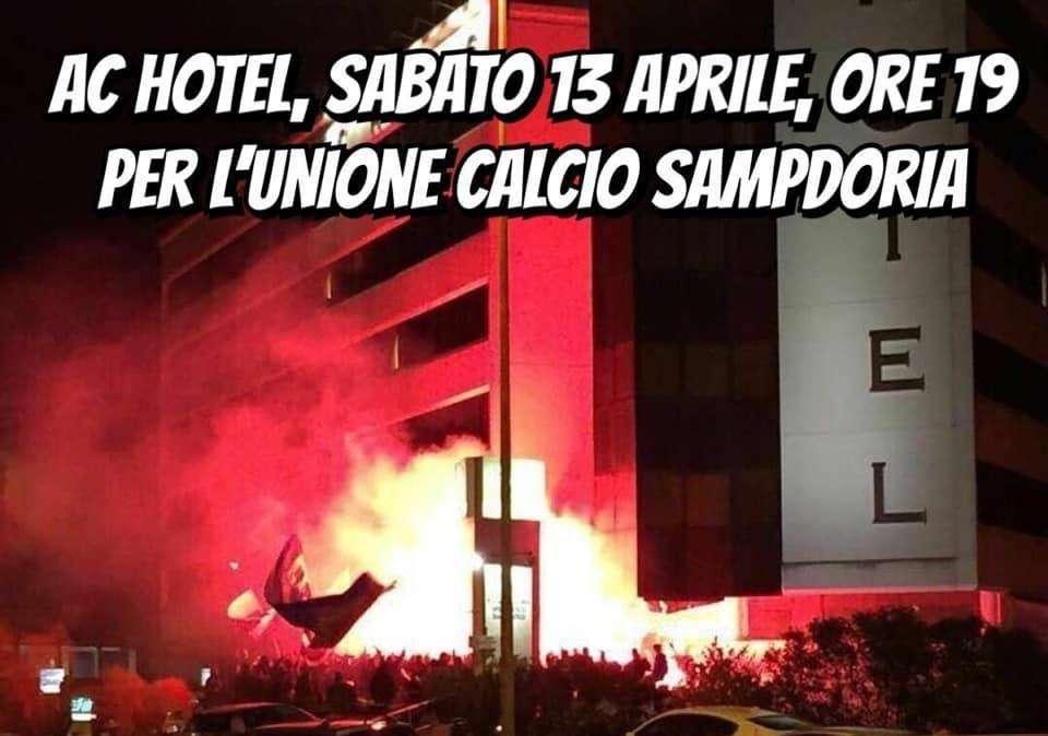 Sabato h 19 AC Hotel. Federclubs: "Per l'Unione Calcio Sampdoria"