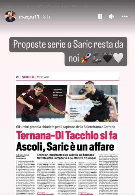 Saric obiettivo Sampdoria, Presidente Ascoli: "Proposte serie o resta da noi"