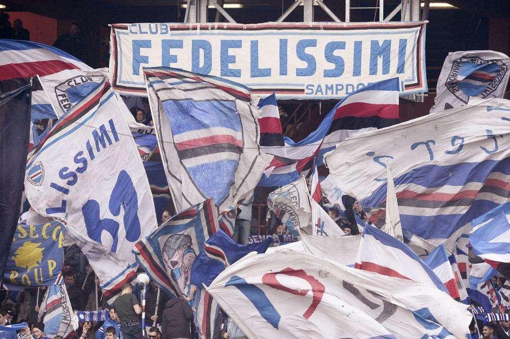 Sampdoria - Parma, l'ombrellino Fedelissimi per la Gigi Ghirotti