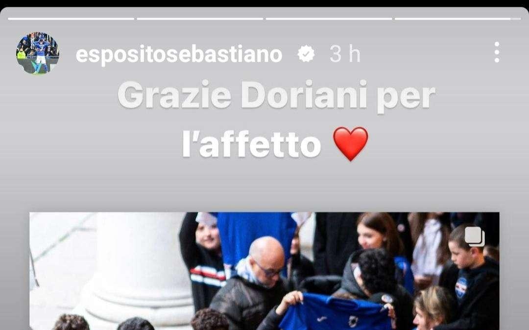 Sampdoria, Esposito a Samp City: "Grazie tifosi per l'affetto"