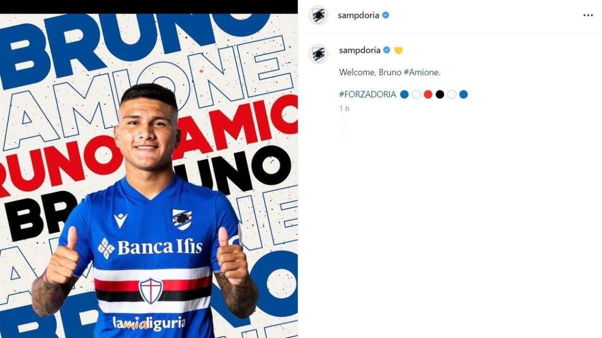 Sampdoria, il benvenuto social ad Amione: "Welcome, Bruno"