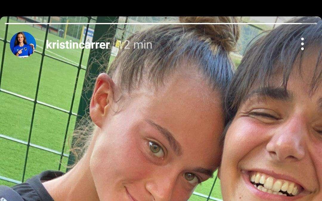 Sampdoria Women, Carrer si complimenta con Fallico per gol contro Como