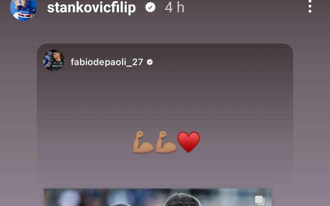 Sampdoria social, la reazione dopo Palermo di Depaoli e Stankovic
