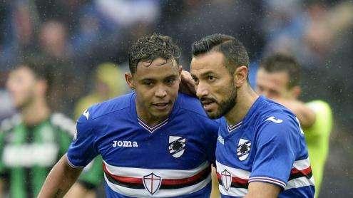 Quagliarella scherza sull'assist nel derby: "Muriel mi dovrebbe fare una statua"