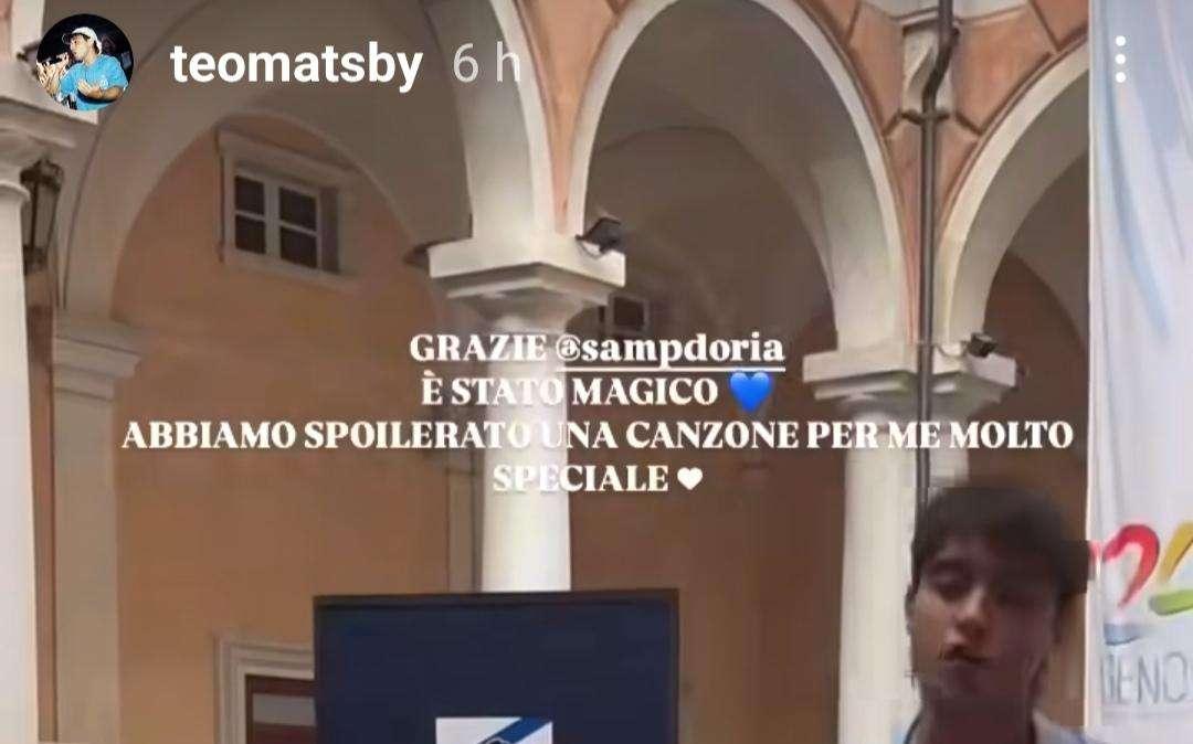 Rolli Days, il cantante Matsby con la Sampdoria a Palazzo Tursi 