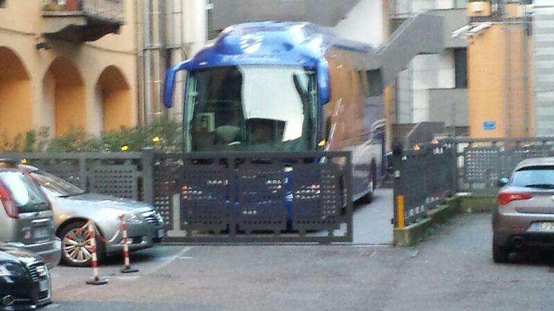Sampdoria arrivata a Bergamo