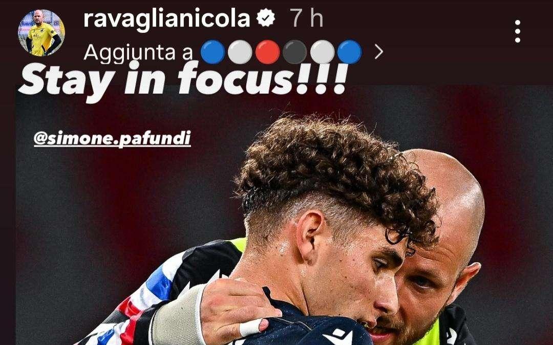 Sampdoria Social, Ravaglia incoraggia Pafundi: “Stay focus in”