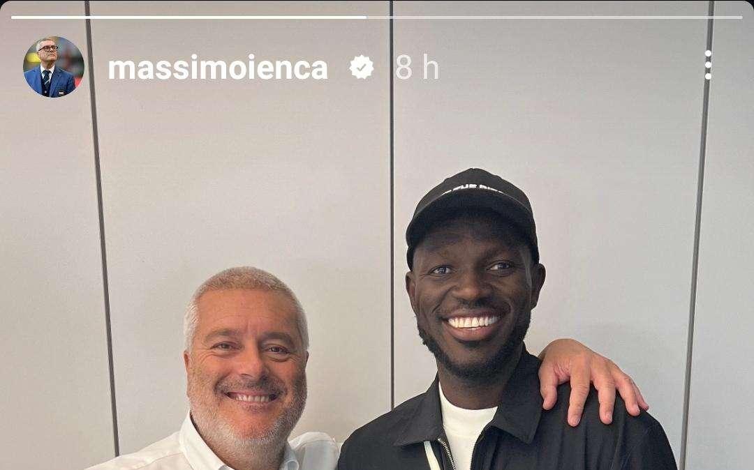 Sampdoria social, Colley con Ienca per un saluto a Bogliasco