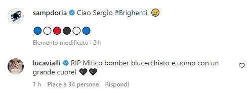 Social Sampdoria, Vialli ricorda Brighenti: "Mitico bomber blucerchiato"