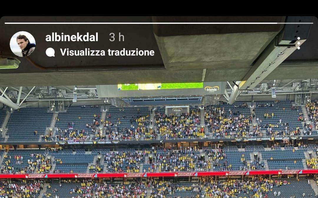 Sampdoria social, Ekdal sostiene la Svezia dalla tribuna