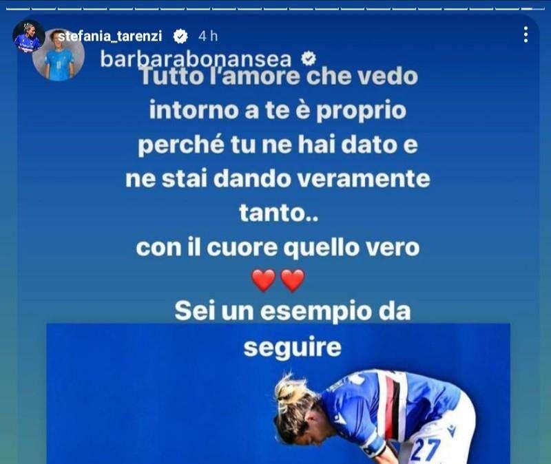 Sampdoria Women, Bonansea elogia Tarenzi: "Sei un esempio da seguire"