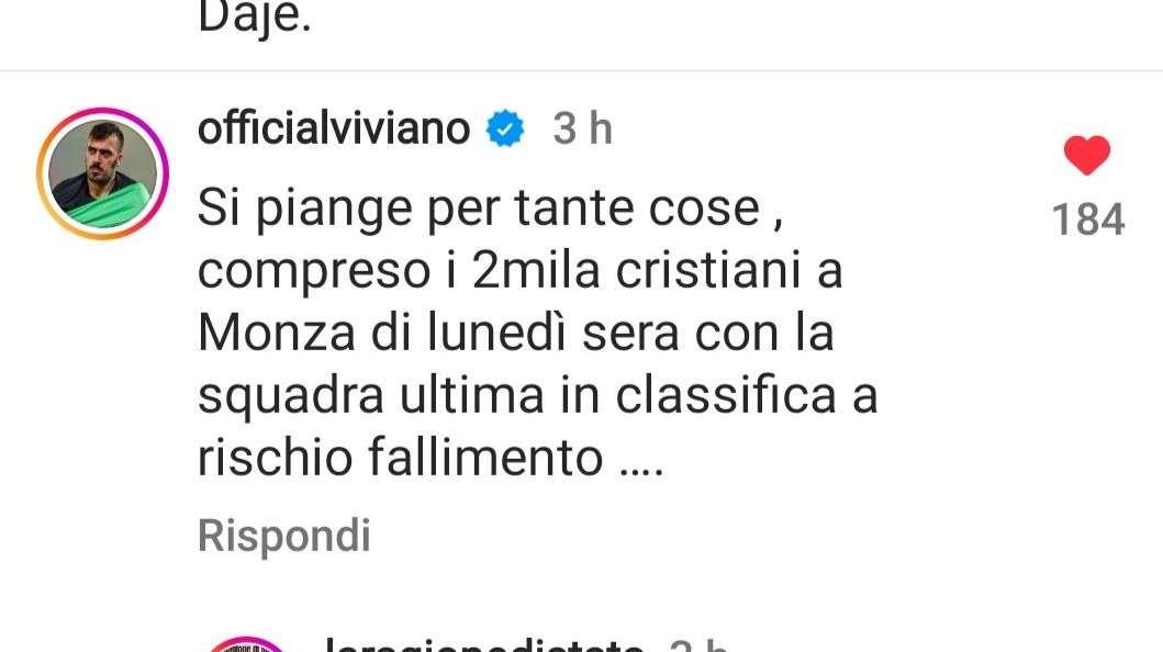 Ex Sampdoria, Viviano: "Si piange per i 2mila a Monza di lunedì sera"