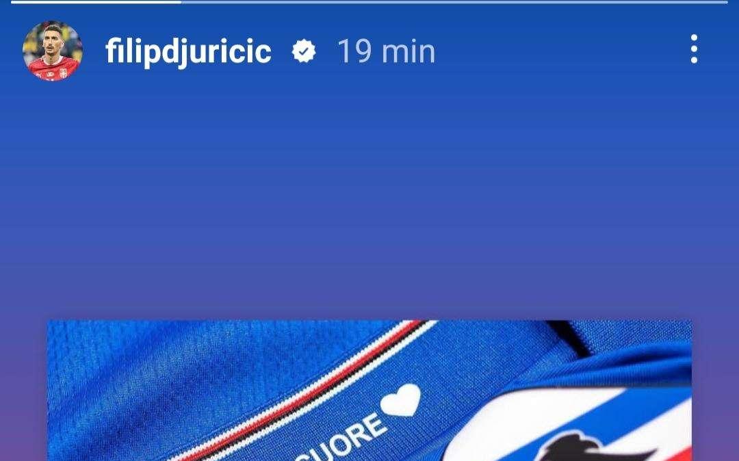 Sampdoria, il post social di Djuricic per "Sofia nel cuore"