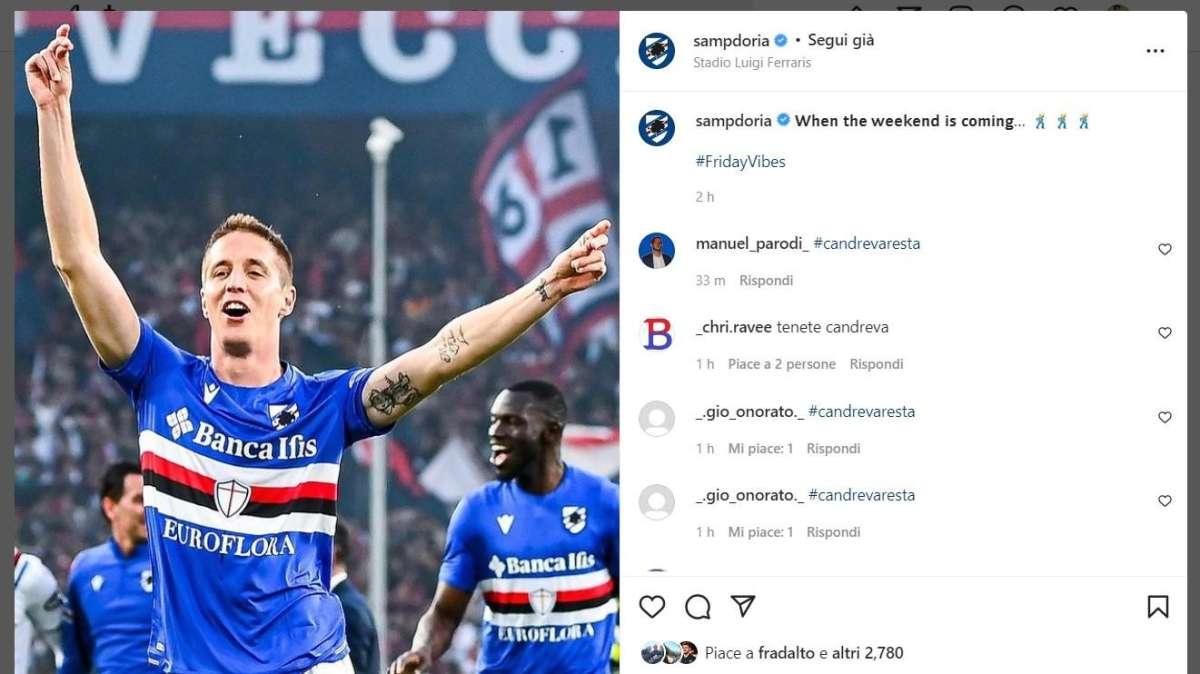 Sampdoria balla con Conti sotto la Sud: "Quando arriva il weekend..."