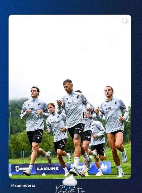 Sampdoria, allenamento sotto la pioggia a Ponte di Legno: “I’m training in the rain”