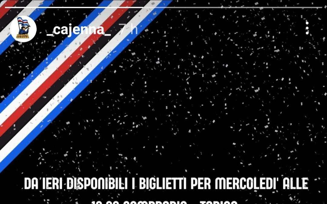 Sampdoria-Torino, gruppo Cajenna: "Orario scomodo, noi ci saremo"