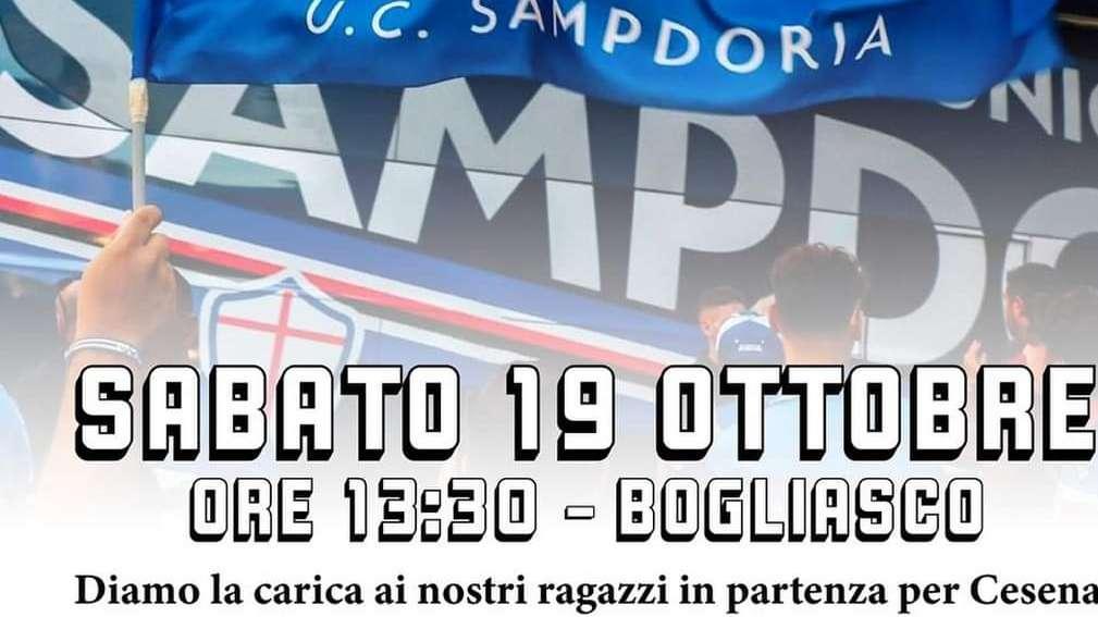 Sampdoria, la Sud: "Diamo la carica ai nostri ragazzi in partenza per Cesena"