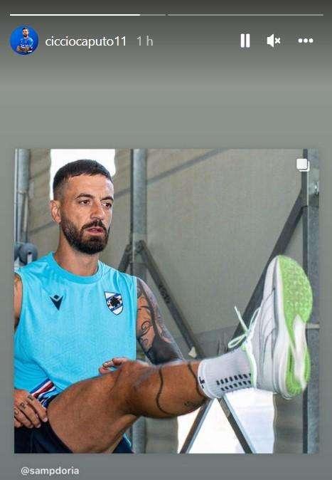 Social Sampdoria, Caputo carico mentre si allena a Bogliasco