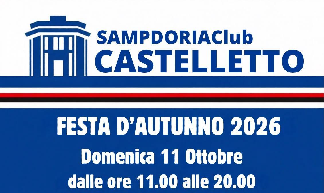 Sampdoria Club Castelletto, la Festa d'Autunno domenica 11 ottobre