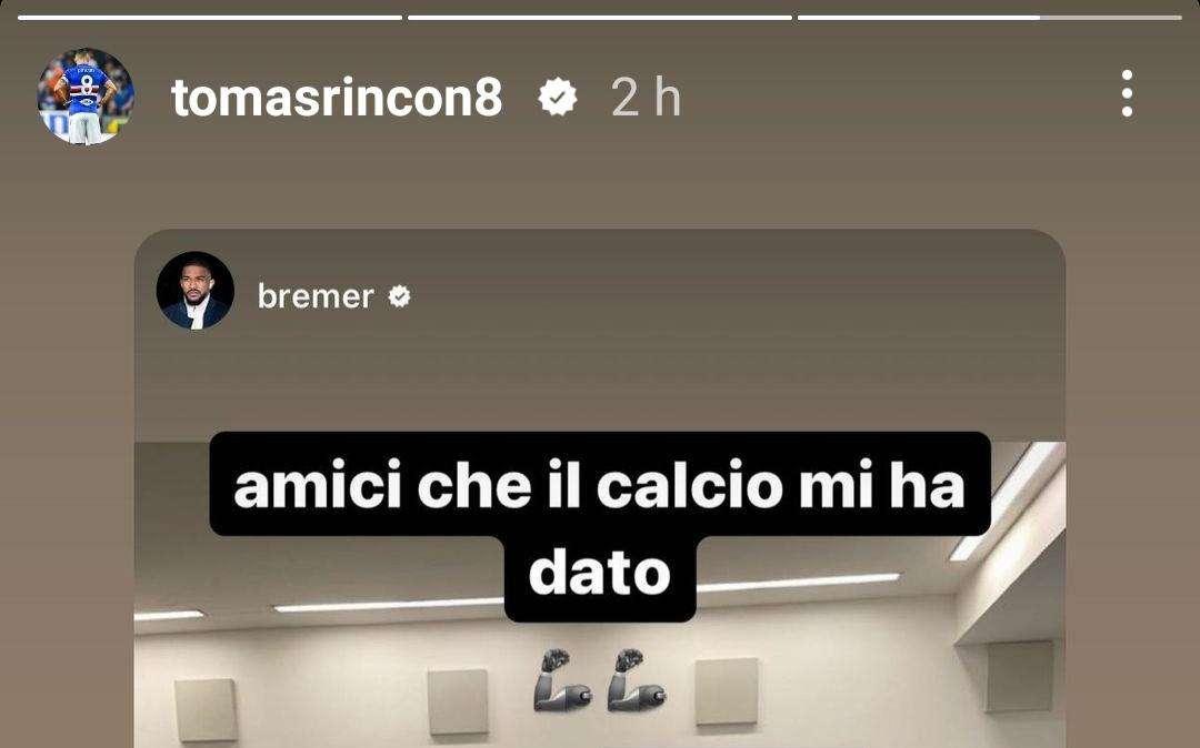 Sampdoria, Rincon con Bremer e fisioterapista Juve: "Persone di cuore"