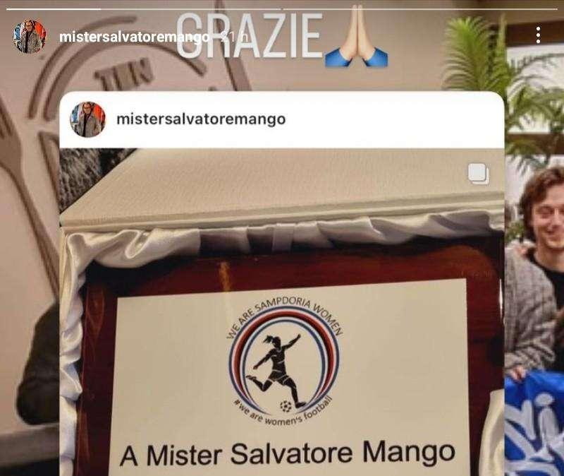 We Are Sampdoria Women, riconoscimento a mister Mango: "Infinita stima e fiducia"