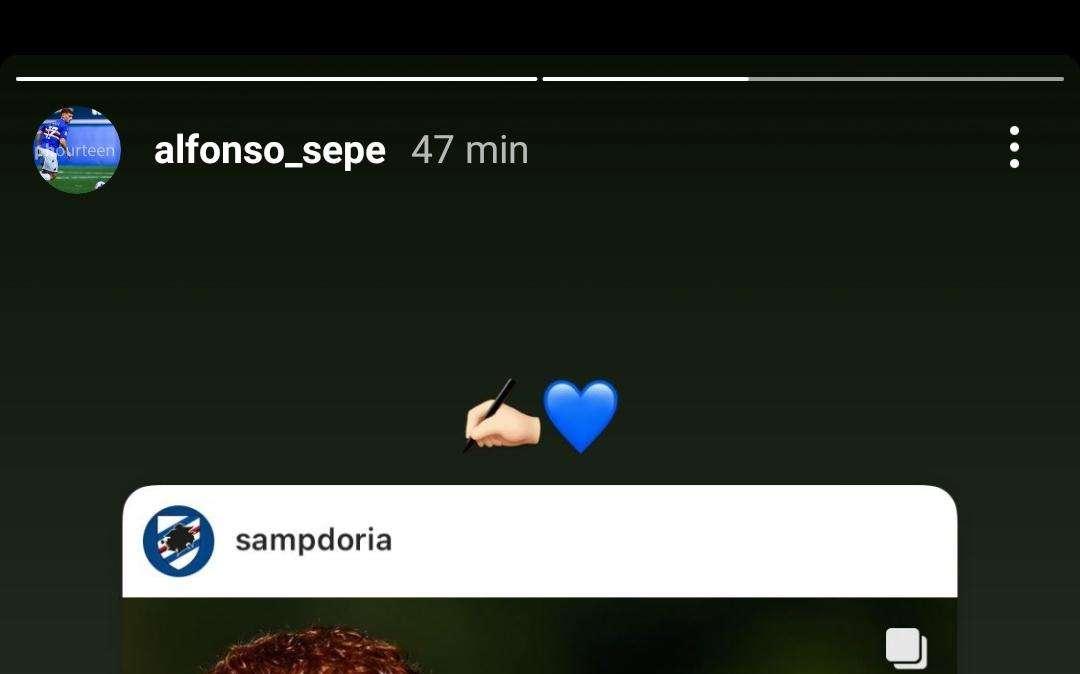 Sampdoria Primavera, il post social di Sepe per il rinnovo