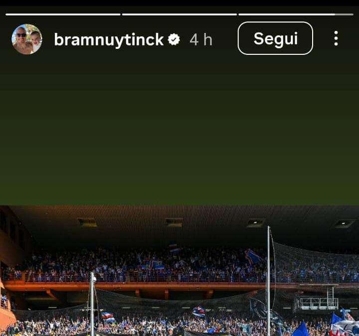 Ex Sampdoria Nuytinck: “Non vedo l’ora di rivedervi tutti”