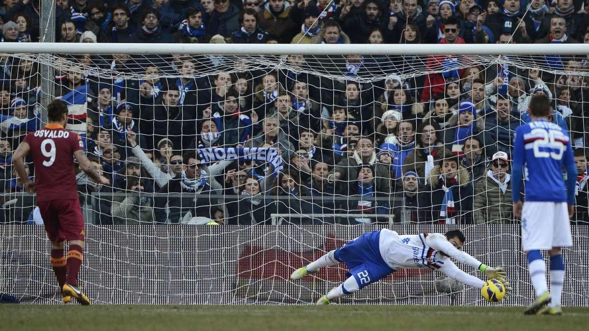 Photogallery Sampdoria - Roma: Romero neutralizza il rigore di Osvaldo