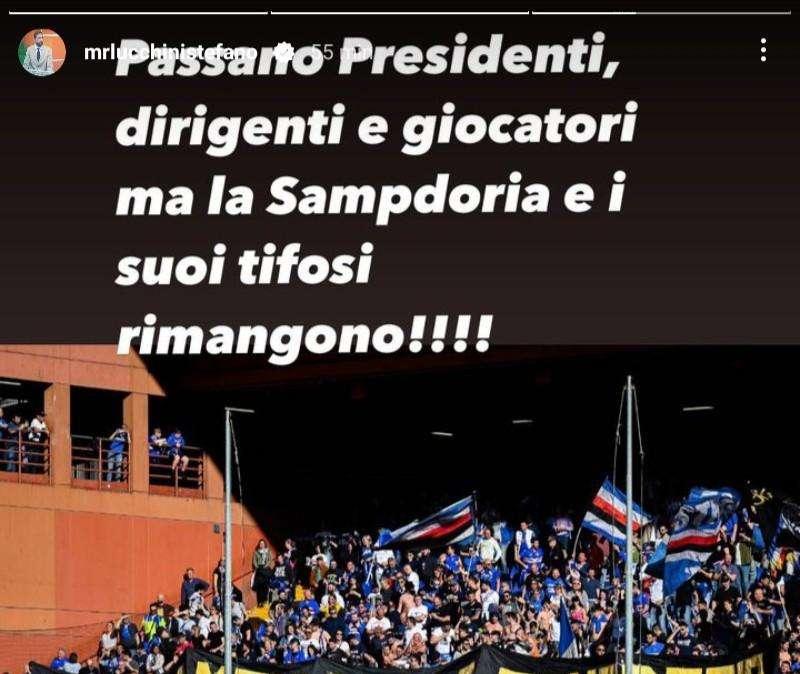 Lucchini: "Passano Presidenti e giocatori, ma la Sampdoria e i suoi tifosi rimangono" 