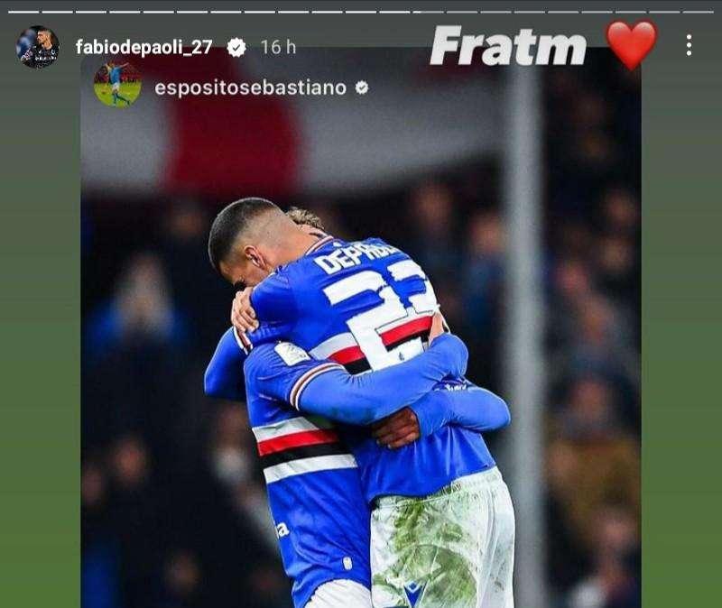 Social Sampdoria, l'intensa tra Depaoli e Esposito: "Fratello"