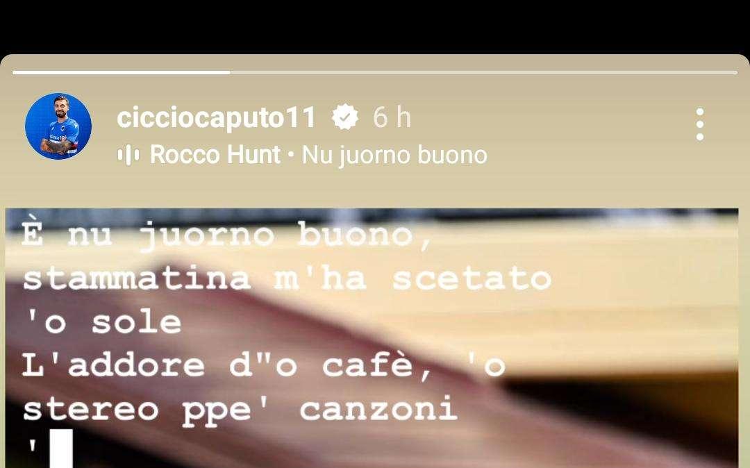 Social Sampdoria, l'allegria di Ciccio Caputo: "E' nu juorno buono"