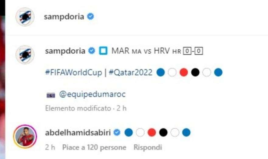 Marocco al Mondiale, la risposta di Sabiri al post della Sampdoria 