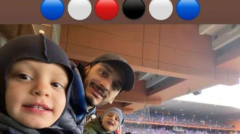 Social Sampdoria, la famiglia Gabbiadini ammira i colori della Sud
