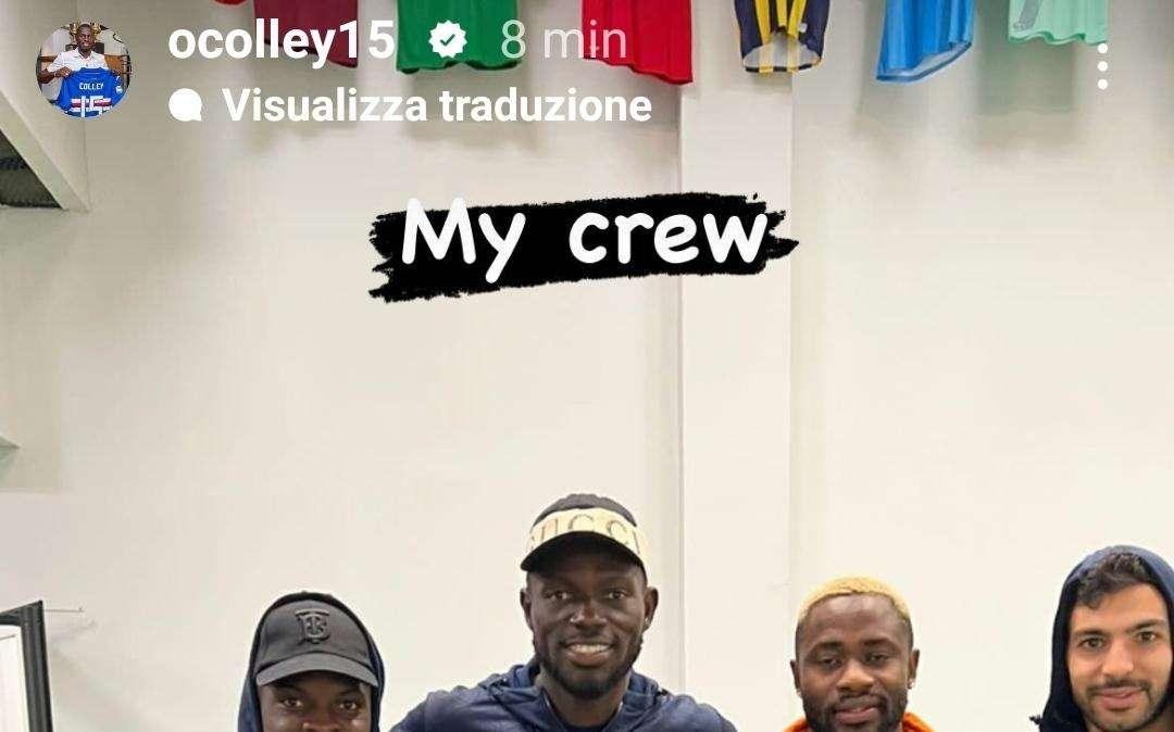 Sampdoria, scatto social tra Colley e l'attaccante dell'Adanaspor Jallow