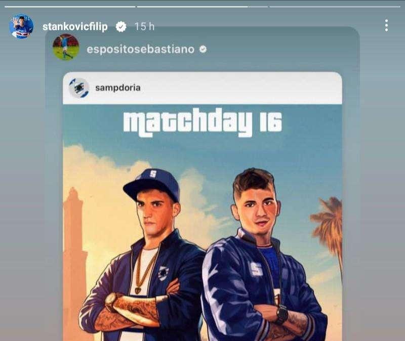 Sampdoria, Esposito e Stankovic scherzano via social: "Più maranza nella realtà"
