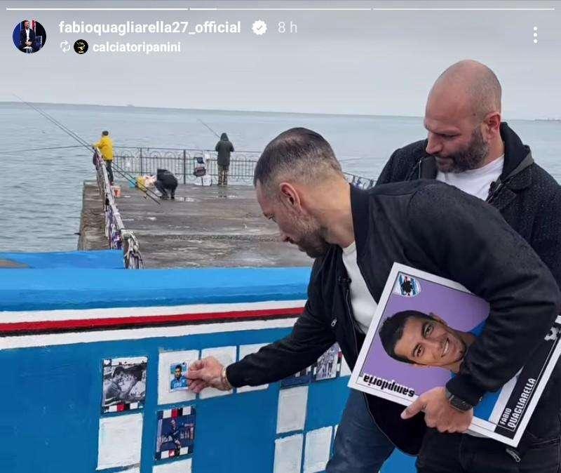 Ex Sampdoria, Quagliarella omaggia Vialli al Molo dell'Amicizia