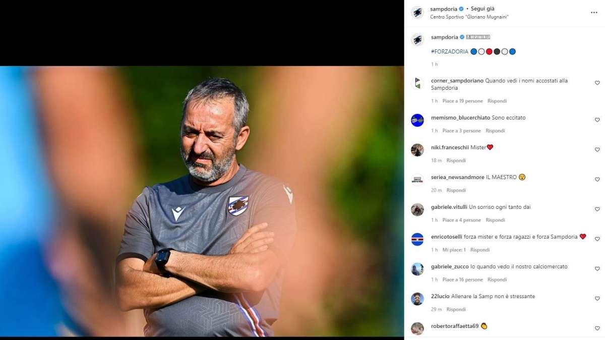 Sampdoria, l'omaggio a Mister Giampaolo sui social